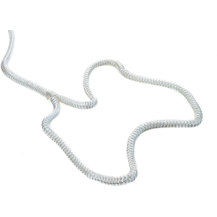 Seachoice Double-Braid Nylon Dock Line w/ Eye Splice, Pre-Shrunk, Heat Stabilized, 3/8 In. X 15 Ft., White