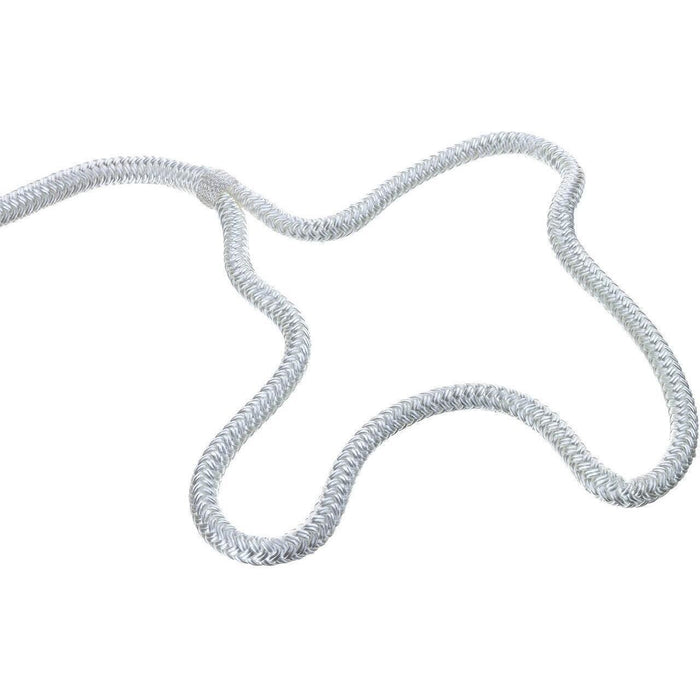 Seachoice Double-Braid Nylon Dock Line w/ Eye Splice, Pre-Shrunk, Heat Stabilized, 3/8 In. X 20 Ft., White