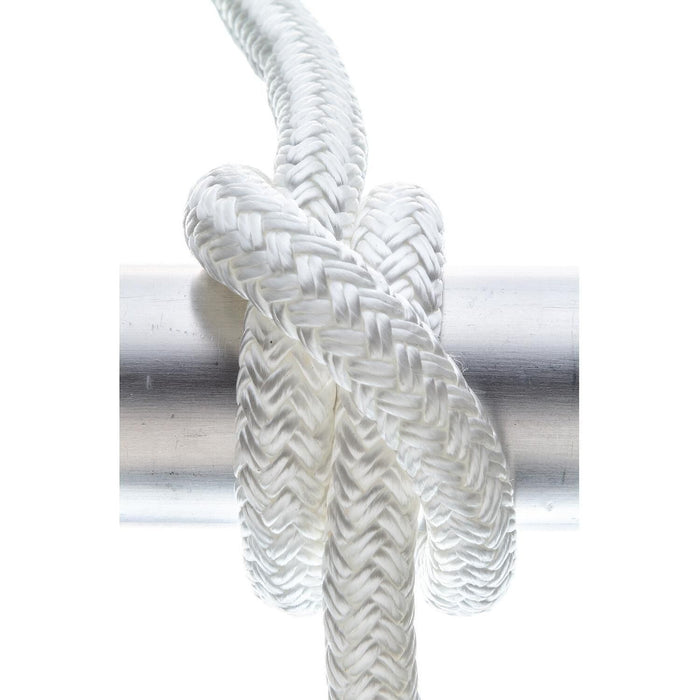 Seachoice Double-Braid Nylon Dock Line w/ Eye Splice, Pre-Shrunk, Heat Stabilized, 1/2 In. X 15 Ft., White