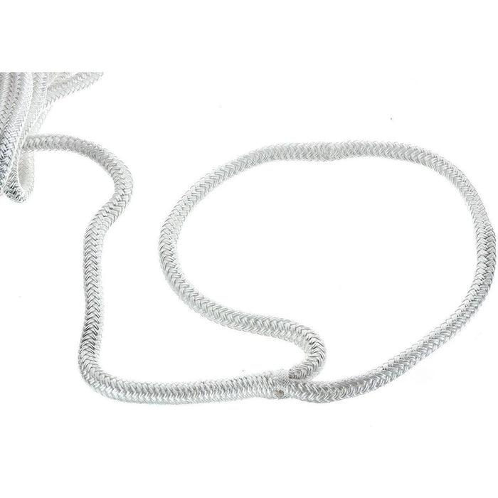 Seachoice Double-Braid Nylon Dock Line w/ Eye Splice, Pre-Shrunk, Heat Stabilized, 1/2 In. X 25 Ft., White