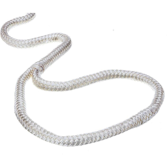 Seachoice Double Braid Nylon Dock Line, White, 5/8 in. X 35 Ft., 15 in. Eye Splice, Pre-Shrunk, Heat Stabilized