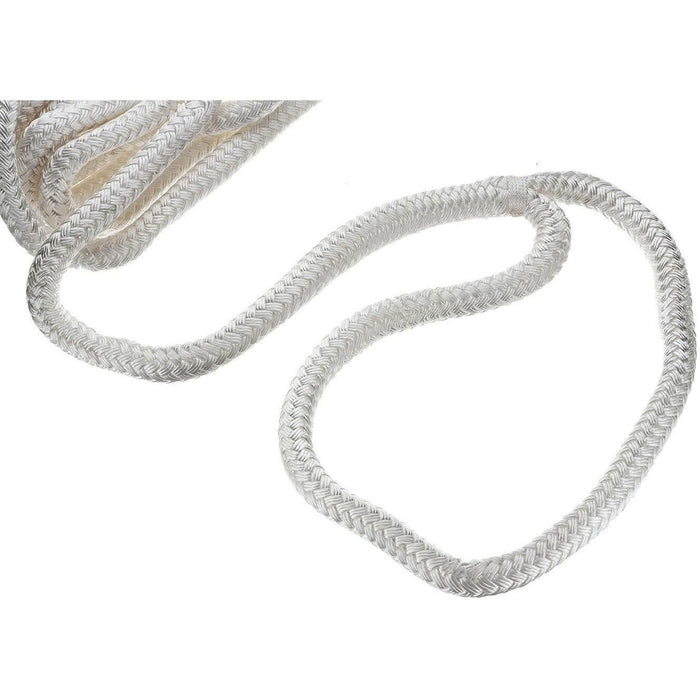 Seachoice Double-Braid Nylon Dock Line w/ Eye Splice, Pre-Shrunk, Heat Stabilized, 5/8 In. X 20 Ft., White