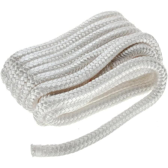 Seachoice Double-Braid Nylon Dock Line w/ Eye Splice, Pre-Shrunk, Heat Stabilized, 5/8 In. X 20 Ft., White