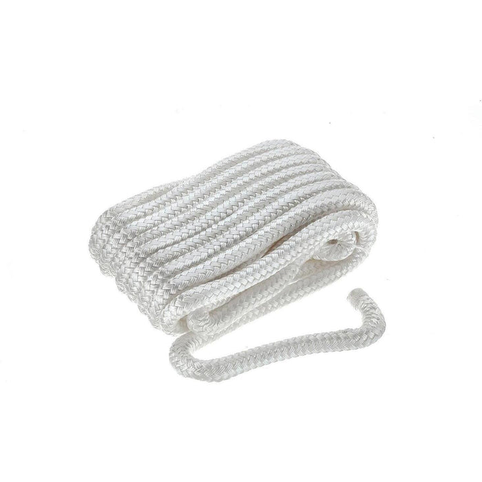 Seachoice 46951 Double-Braid Nylon Dock Line w/ Eye Splice, Pre-Shrunk, Heat Stabilized, 5/8 In. X 30 Ft., White