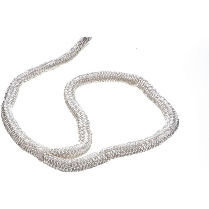 Seachoice Double-Braid Nylon Dock Line w/ Eye Splice, Pre-Shrunk, Heat Stabilized, 3/4 In. X 50 Ft., White