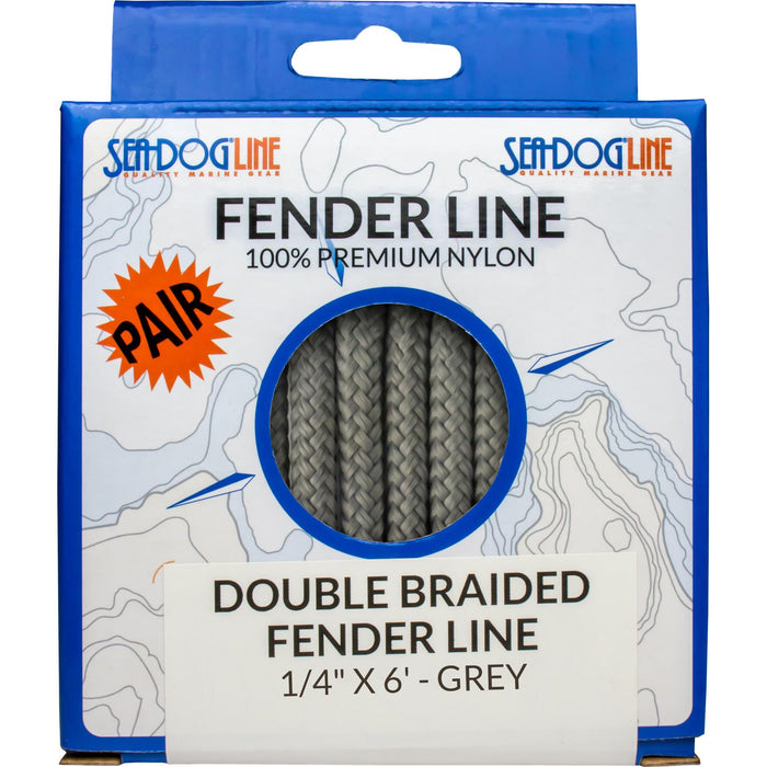 Sea Dog 302106006BK-1 Premium Double Braided Nylon Fender Line, 1/4" Ã— 6', Black pr.