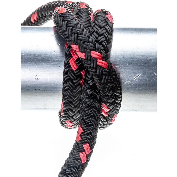 Seachoice 42431 Double Braided 100% MFP Dock Line 3/8" x 15' Black w/Red Tracer