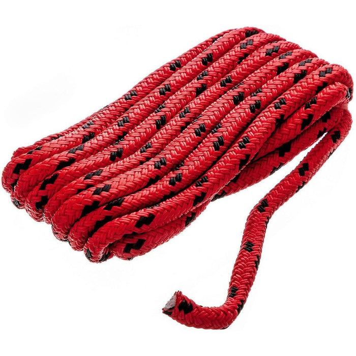 Seachoice 42421 Double Braided 100% MFP Dock Line 3/8" x 15' Red w/Black Tracer