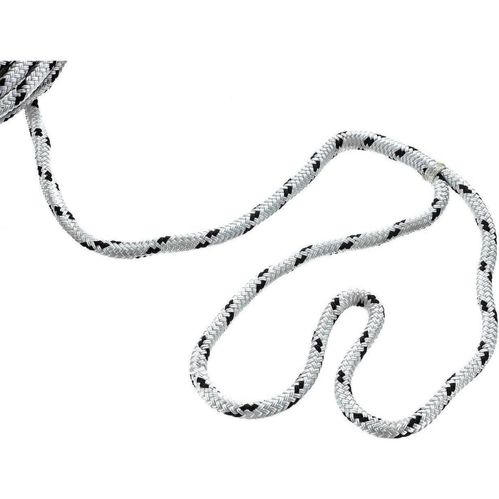Seachoice 42401 Double Braided 100% MFP Dock Line 3/8" x 15' White w/Black, Tracer