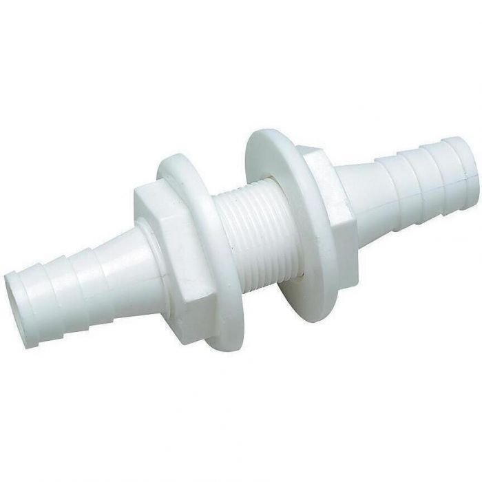Seachoice 18201 Double-Ended 3/4" x 3/4" Thru Hull Connector For Hose