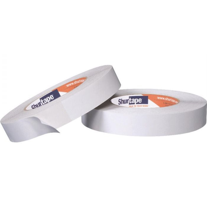 Shurtape 232264 Double Coated Polyester Film Tape, 1/2" x 164', White