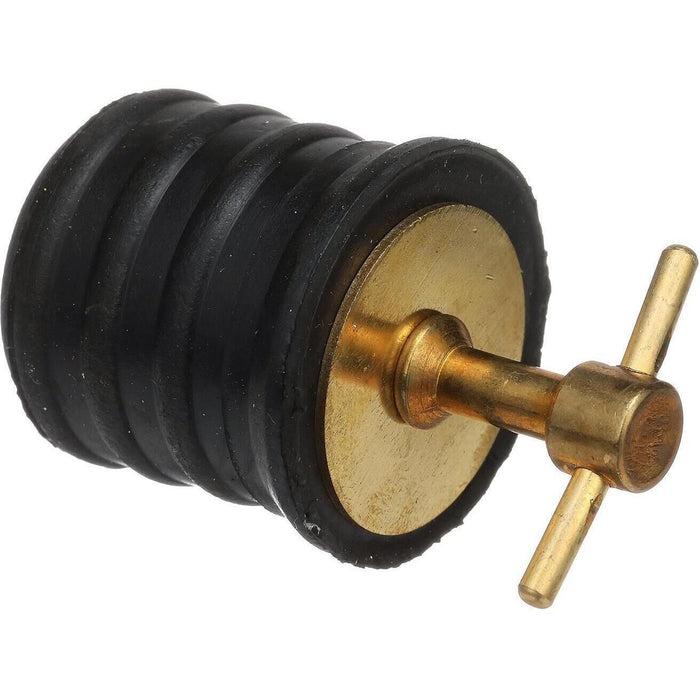 Seachoice 50-18861 Twist-Turn 1.25 In. Marine Boat Brass Drain Plug w/ Neoprene, Seal