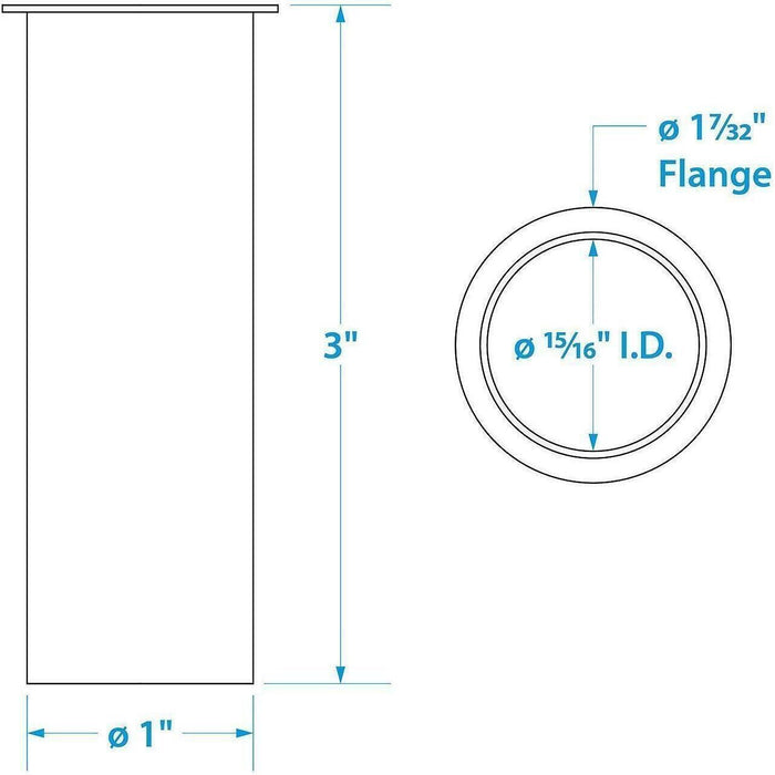 Seachoice 19071 3 in. Brass Drain Tube, 1 in. Diameter
