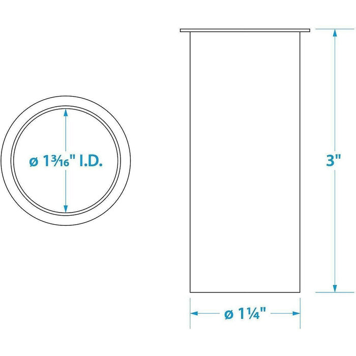 Seachoice 19091 3 in. Brass Drain Tube, 1.25 in. Diameter