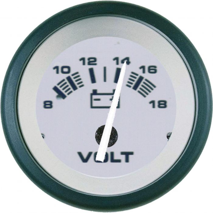 Sierra 61548P Driftwood Series 2" Black & Gray 8-18 VDC Dial Range Voltmeter, Gauge