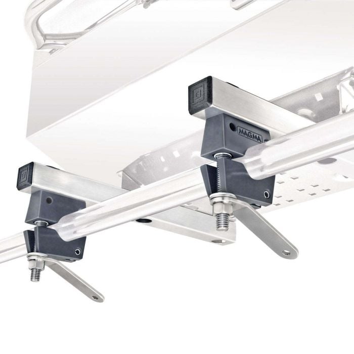 Magma T10-680 Dual Extended Horizontal Round Rail Mount, Fits 1" Rails, For ChefsMate, Newport, Catalina, FirstMate Tables