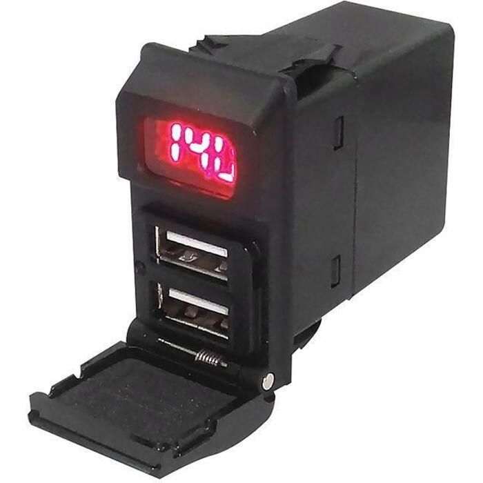 Seachoice A13-233A-01-BBRV Dual USB Voltmeter, 12-24V