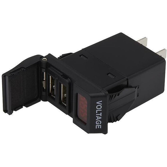 Seachoice A13-233A-01-BBRV Dual USB Voltmeter, 12-24V