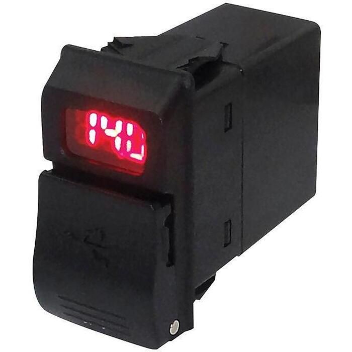 Seachoice A13-233A-01-BBRV Dual USB Voltmeter, 12-24V