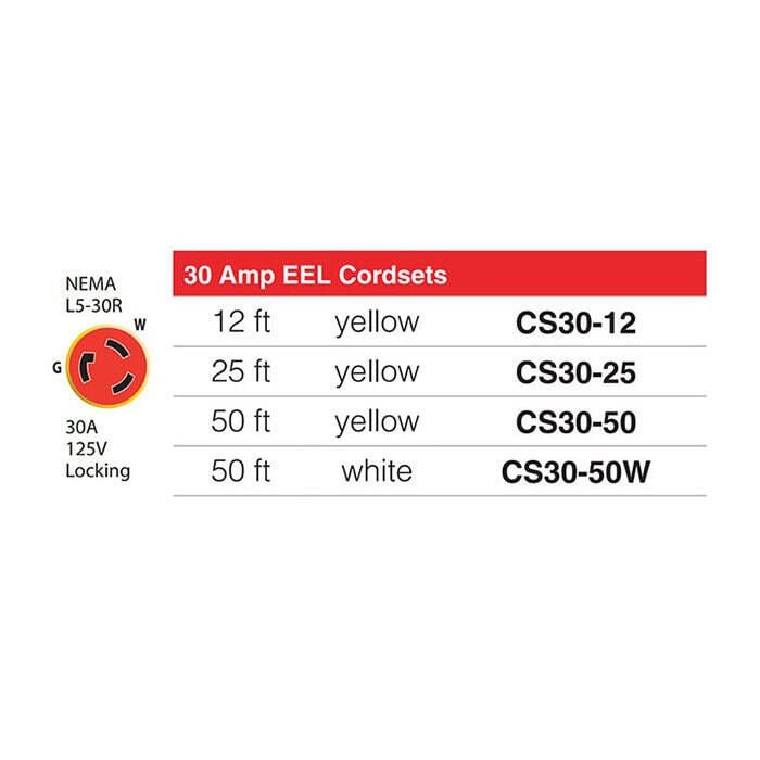Marinco CS30-50W 30 Amp/125V EEL ShorePower Cordset