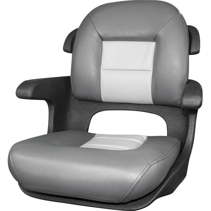 Tempress 57027 Elite Helm Low Back Seat, Black Shell, Charcoal/Grey Cushions