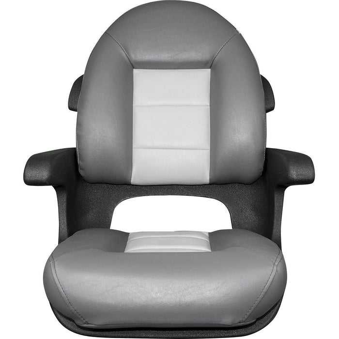 Tempress 57017 Elite Helm High Back Seat, Black Shell, Charcoal/Grey Cushions