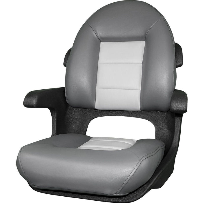 Tempress 57017 Elite Helm High Back Seat, Black Shell, Charcoal/Grey Cushions
