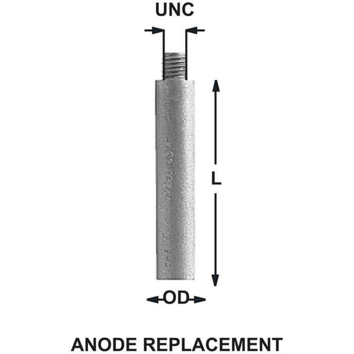 Martyr CMEZ1E Engine Cooling System Replacement Zinc Anode (Brass Plug Not, Included), 1/2" x 1-1/2"