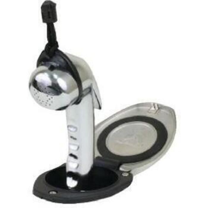 Scandvik 12125P SS Recessed Shower with Composite Cup, Euro Style Sprayer, Chrome Handle, Black Cup w/ 6' Black Nylon Hose