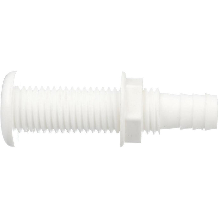 Seachoice 18161 Polypropylene Extra Long Thru-Hull Connector for 3/4 in. ID Hose, White Finish