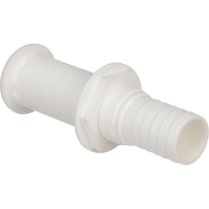 Seachoice 18181 Extra Long Thru-Hull Fitting w/ Broad Flange for 1-1/8 In. ID, Hose, 3 In. Long Thread