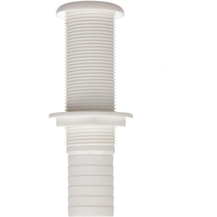 Seachoice 18181 Extra Long Thru-Hull Fitting w/ Broad Flange for 1-1/8 In. ID, Hose, 3 In. Long Thread