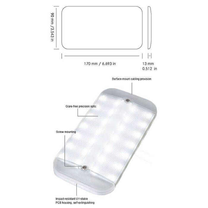 Imtra IL8040 F-28 LED Non-Glare High Lumen Utility Light Cool White