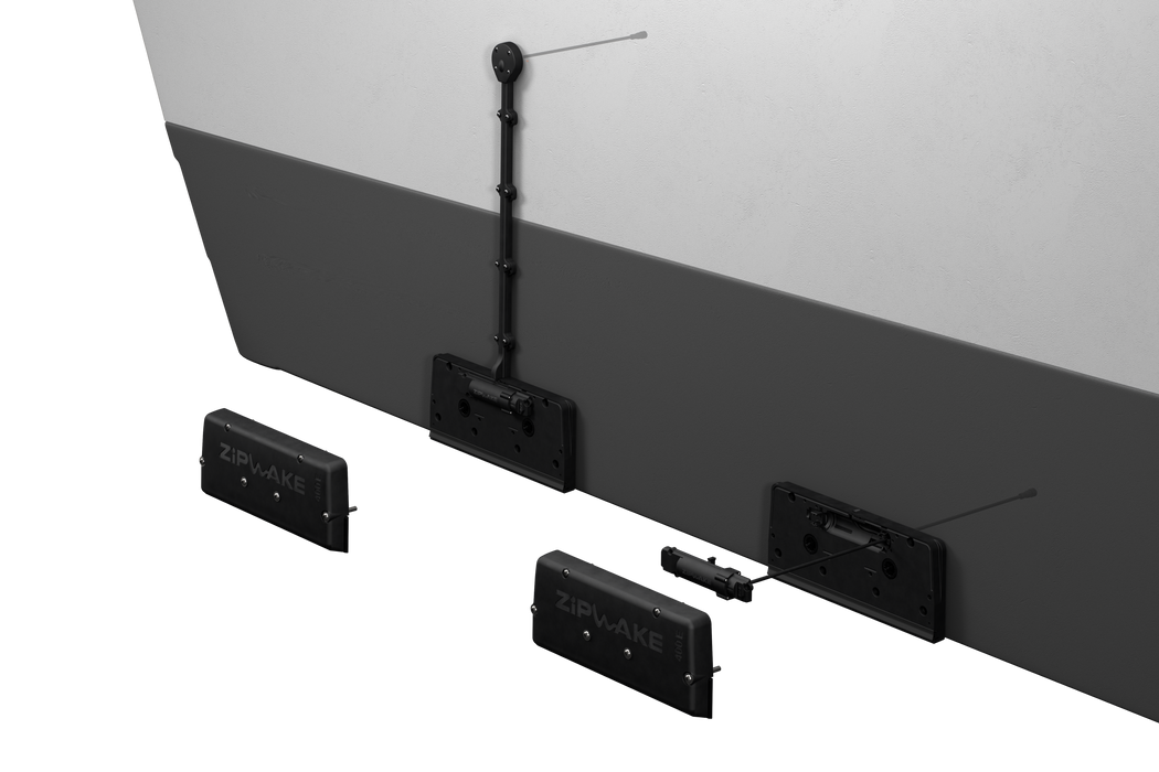 Zipwake 2012215 Series E IT400-E Interceptor, 400 mm (15.7 in) with 3 m Cable — installed view