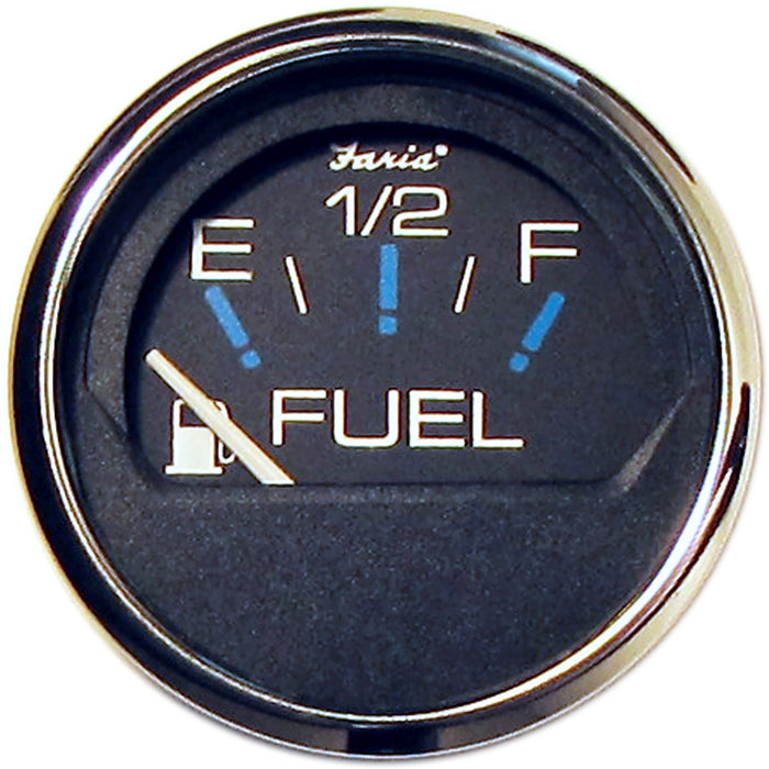 Faria 13701 Chesapeake SS Black 2" Gauge Fuel Level Gauge (E-1/2-F)