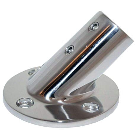 Whitecap 1" O.D. 45 Degrees Round Base Stainless Steel Rail Fitting - Packaged