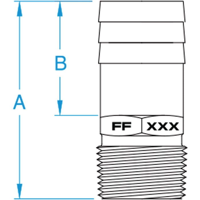 Groco FF-2500 FF Bronze Full Flow Pipe-To Hose Adapter With NPT Thread