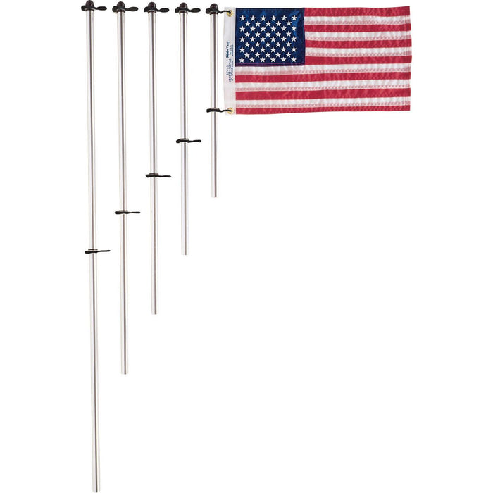 Taylor Made Products 916 Taylor 3/4" Diameter Aluminum Flag Pole w/ Charlevoix, Flag Clips