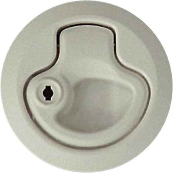 King 29201 Teak Isle Flush Slam Latch, Locking, White