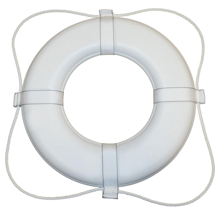 Taylor Made Products 365 Taylor Vinyl Coated Foam Life Ring, 20" White w/White Rope, 1/case