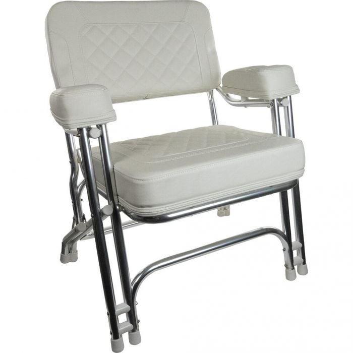 Springfield 1080125-CR Premium Deck Chair, White