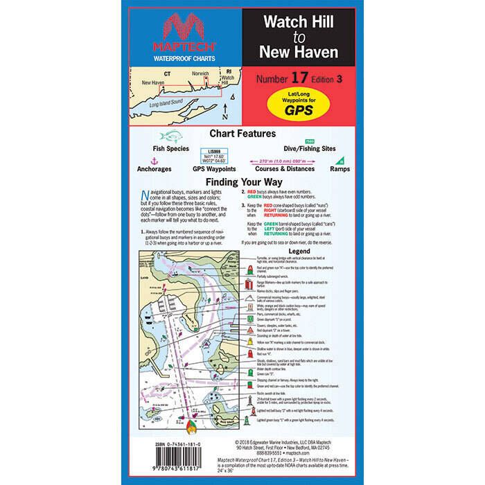 Maptech WPC017-03 | Richardson's Maptech Chart-Fold-Waterproof Watch Hill To New Haven