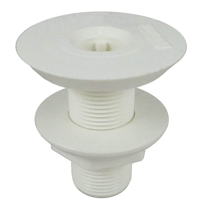 Forespar 906008 CF250 Marelon Full Threaded Flush Head Thru Hull w/Nut, White