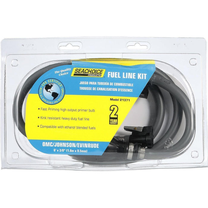 Seachoice 21371 Fuel Line Assemblies Outboard Engines OMC/Johnson/Evinrude, 3/8" x 6'