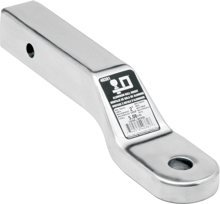 Fulton 40381 Reese Polished Aluminum 8, 000 lb Capacity 9 7/8" Ball Mount w/ 1" Rise & 2" Drop