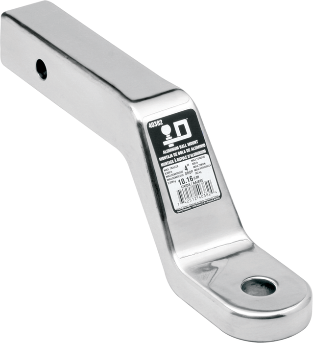 Fulton 40382 Reese Polished Aluminum 8, 000 lb Capacity 10 5/8" Ball Mount w/ 3" Rise & 4" Drop