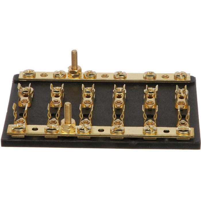 Seachoice 13441 6-Gang Fuse & Terminal Block, Brass Clips & Contacts, SFE 20 Amp of 3AG Fuse