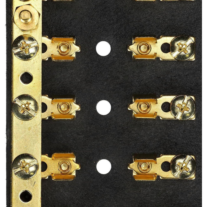 Seachoice 13441 6-Gang Fuse & Terminal Block, Brass Clips & Contacts, SFE 20 Amp of 3AG Fuse