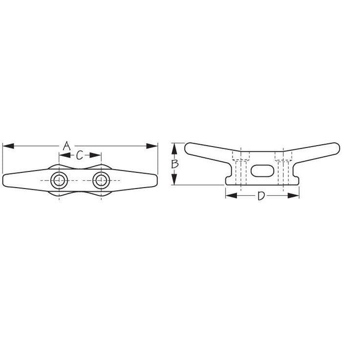 Sea Dog 40114 Galvanized Cleat, 14"