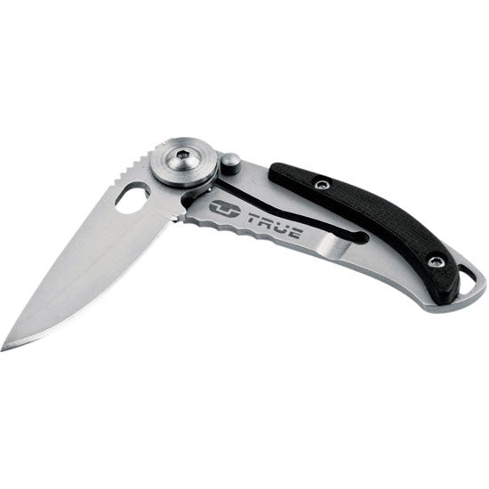 True Utility 1.5" Drop Point Skeleton Utility Knife with Steel Frame and Keyring Clip